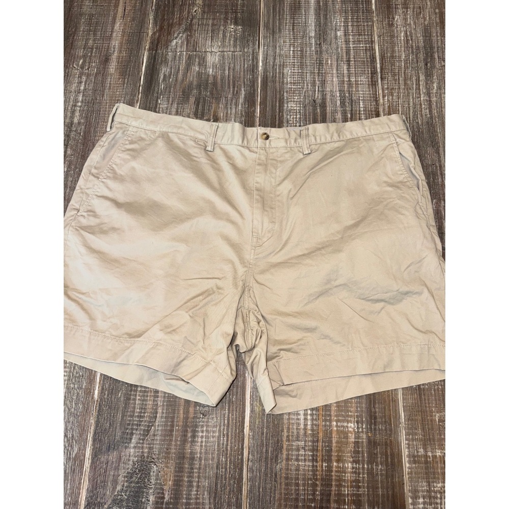 Polo Ralph Lauren Mens Classic Fit 6" Chino Shorts Khaki Tan Size 42 Cotton